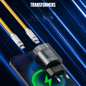 TRANSFORMERS Universal smartphone charger Transformers TF-K01, USB and C output, 33W, black - TF-K01-BK