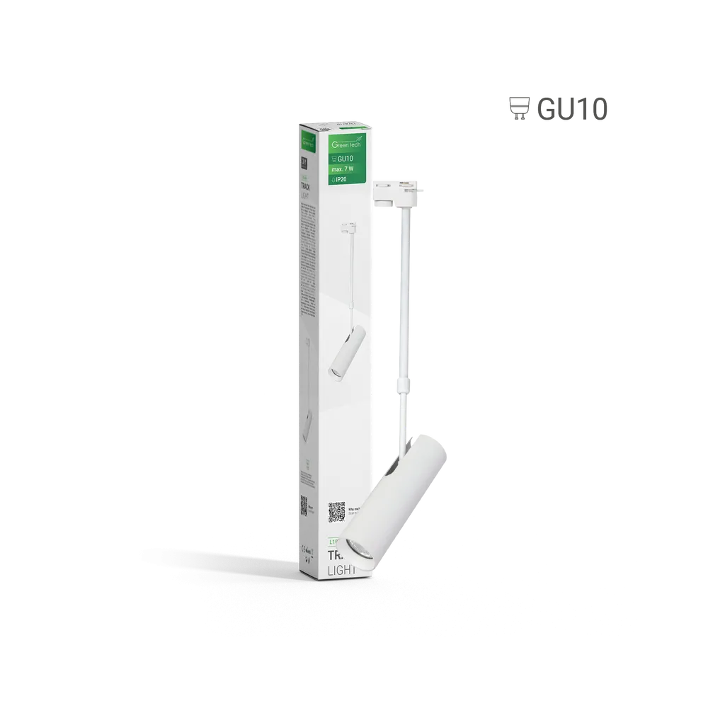 GREEN TECH Šinska svjetiljka Green Tech, GU10, IP20, bela - L100-WH