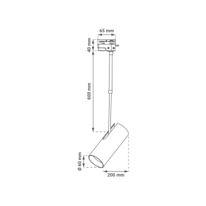GREEN TECH Šinska svjetiljka Green Tech, GU10, IP20, črna - L100-BK