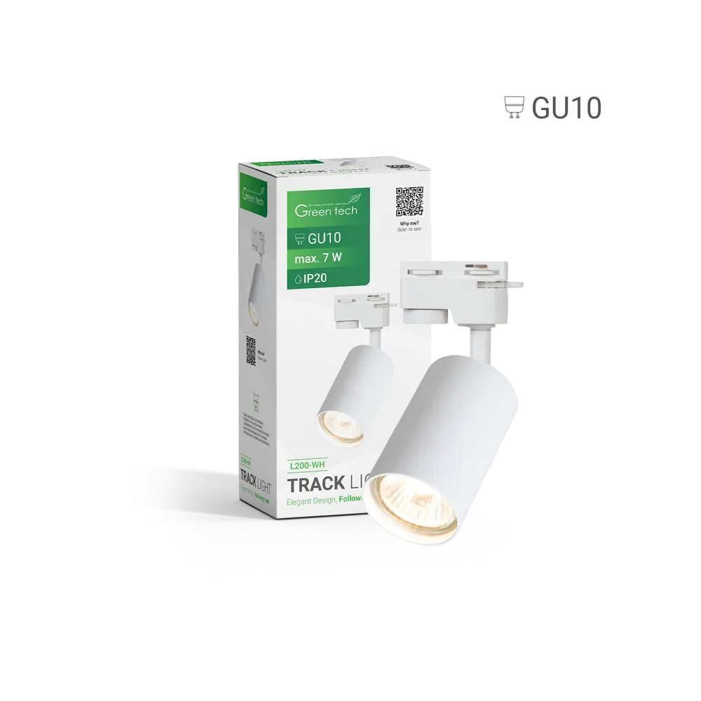 GREEN TECH Track Light Green Tech, GU10, IP20, white - L200-WH