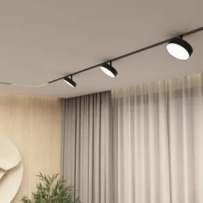 LED strip light. Rotary LED light for track system. Smart rail-mounted LED light, 16W, 1350 lm, 3000K–6000K, black DK/EU-8070-BK