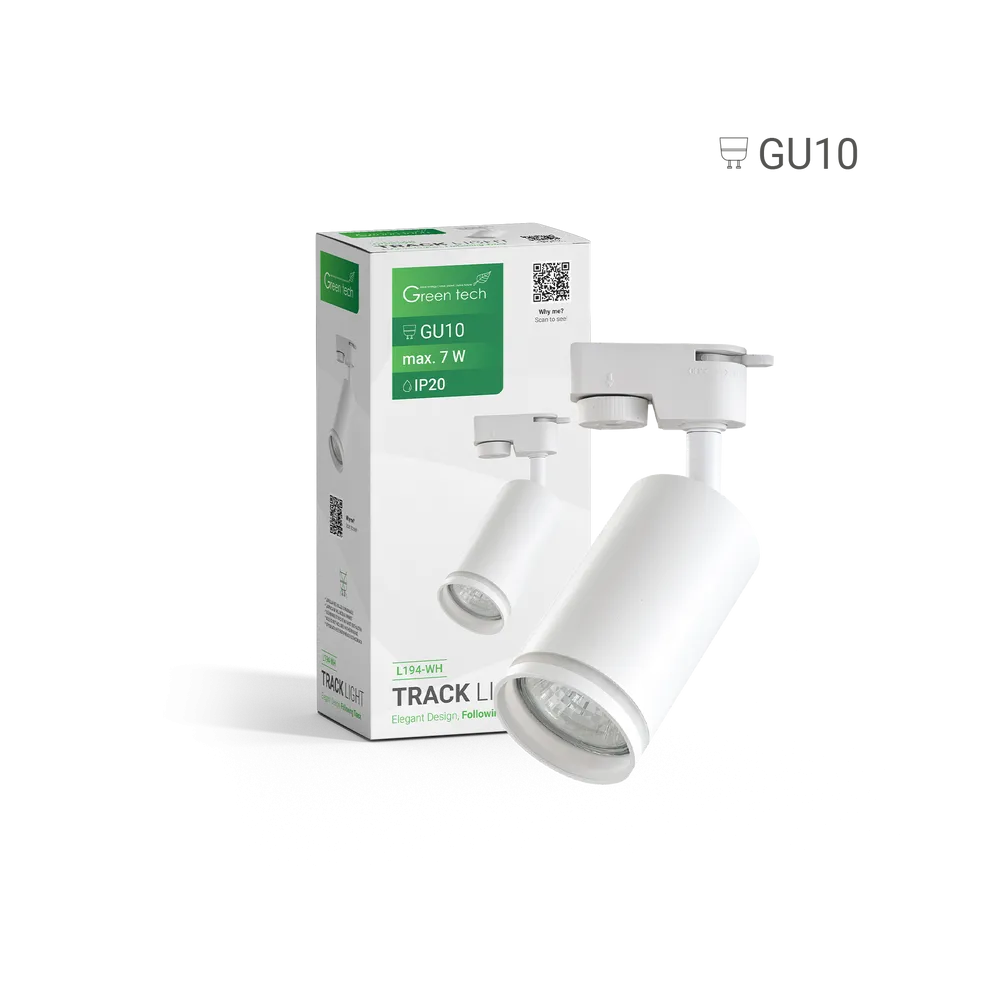 GREEN TECH Track Light Green Tech, GU10, IP20, white - L194-WH