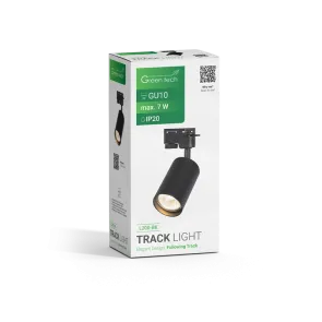 GREEN TECH Šinska svjetiljka Green Tech, GU10, IP20, črna - L200-BK