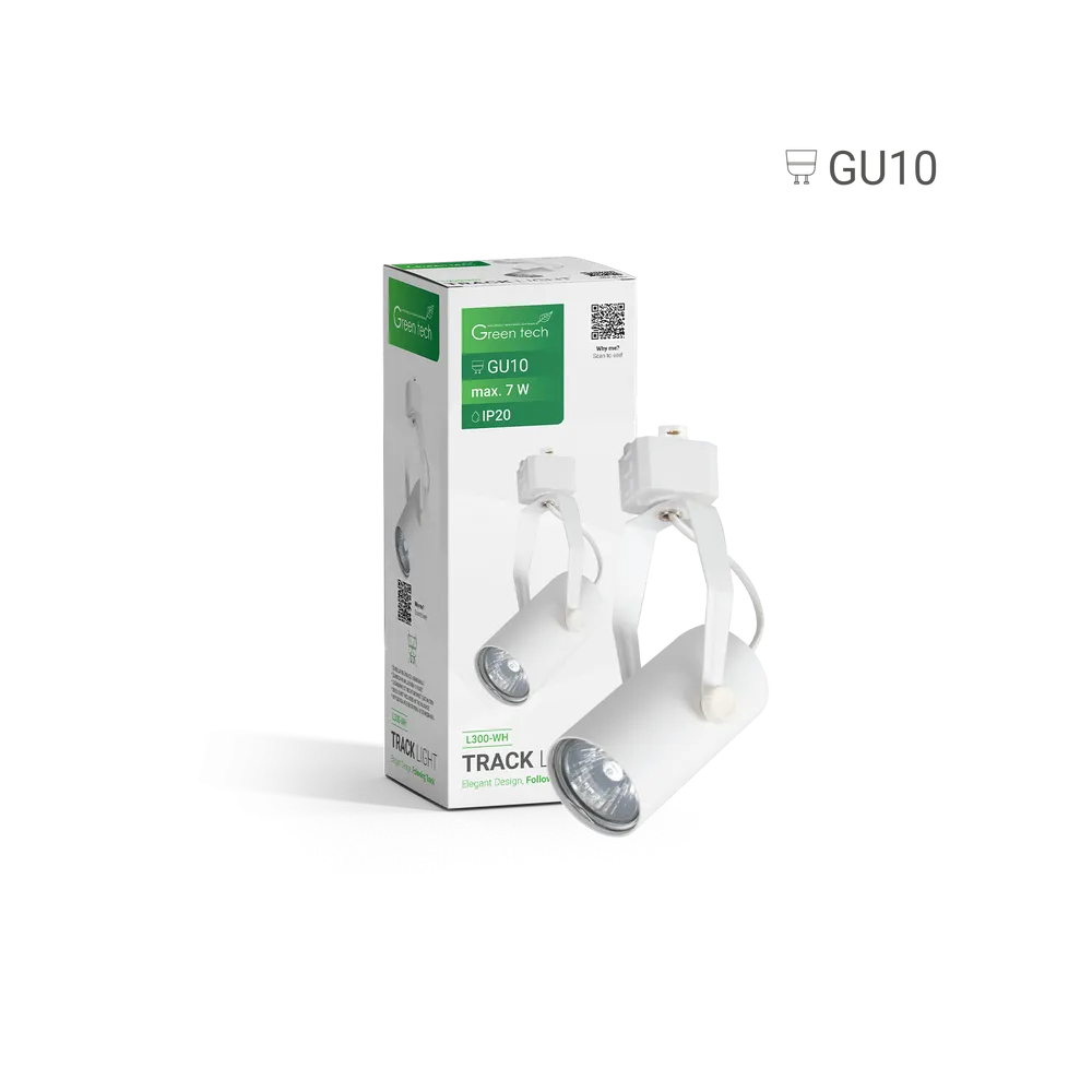GREEN TECH Šinska svjetiljka Green Tech, GU10, IP20, bela - L300-WH