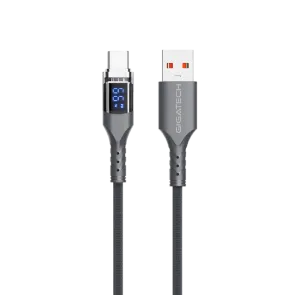 GIGATECH USB na C kabel Gigatech XB805 1m, s LED zaslonom, siv