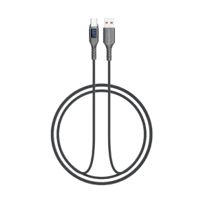 GIGATECH USB na C kabel Gigatech XB805 1m, s LED zaslonom, siv