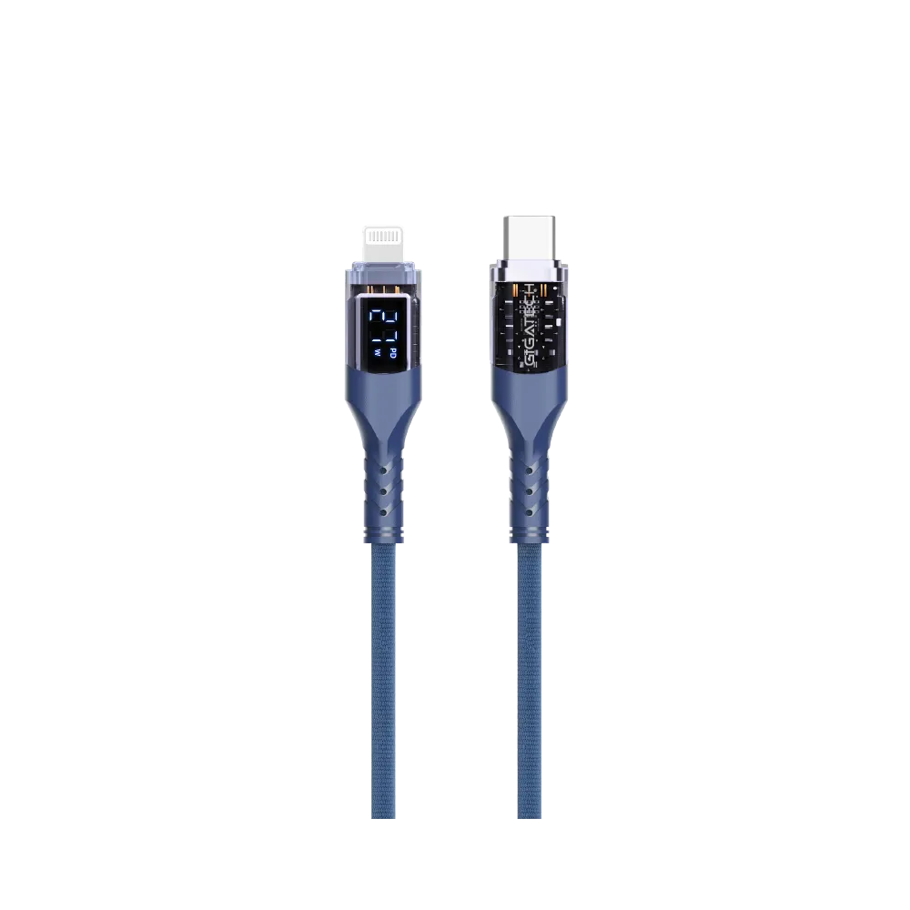 GIGATECH C to lightning cable Gigatech XB819 1m, 27W, with LED display, blue