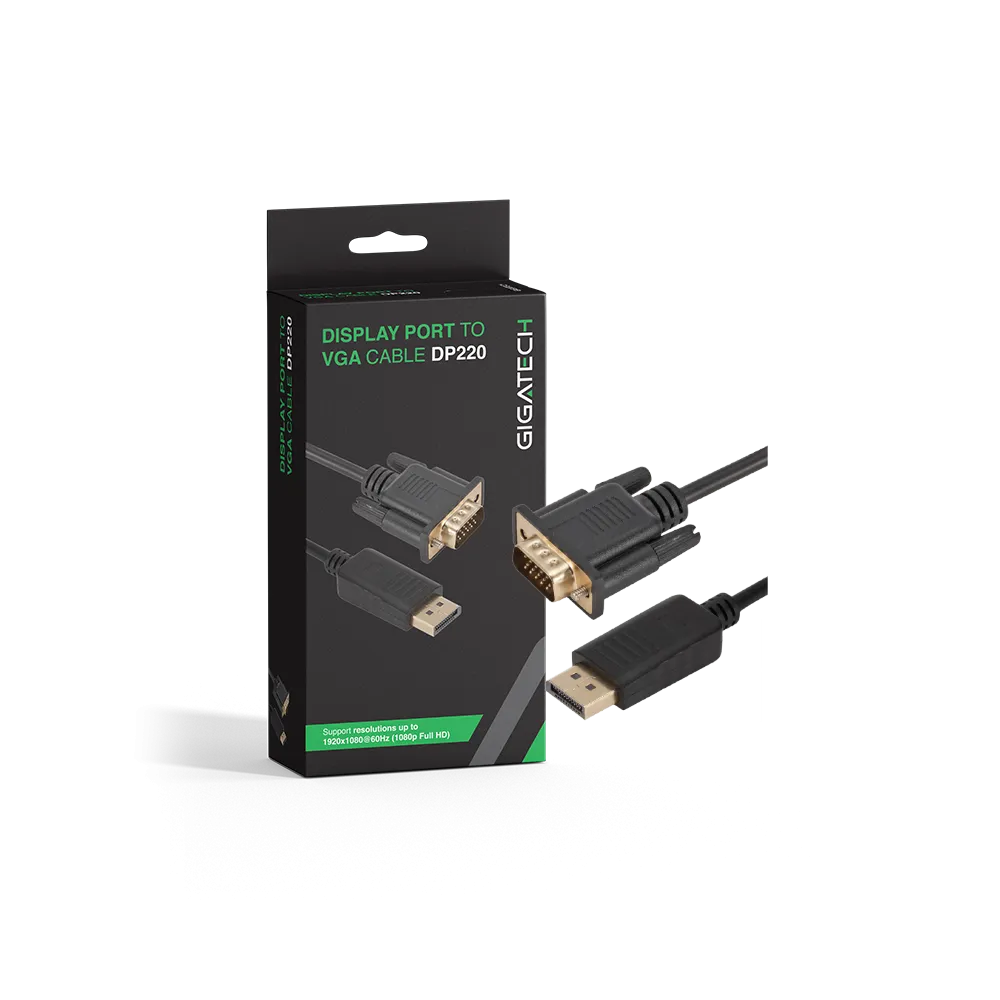 GIGATECH Cable Gigatech Display Port to VGA 2m, Full HD - DP220