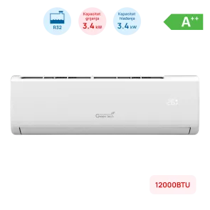 GREEN TECH Air Conditioner Green Tech 12000BTU, 3.4kW, A++, R32, -22°C ~ 53°C, with heater, white - 12-IND2