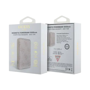 Guess Power Bank Guess 5000 mAh, MagSafe Compatible, Pink - GUPB5FP4EMGP