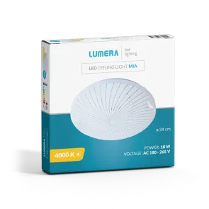 LUMERA LED ceiling light Lumera Lighting Mia, 18W, 4000K, diameter 34cm