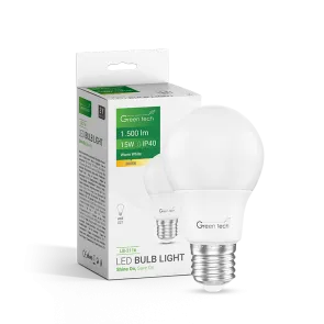 GREEN TECH LED žarnica Green Tech 15W, 3000K, E27, A60, Flux: 1500 lm, IP40, Epistar čip - LB-2116
