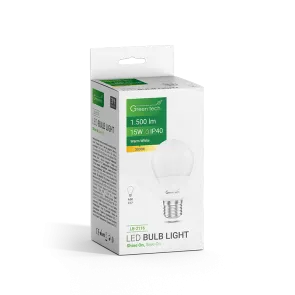 GREEN TECH LED žarnica Green Tech 15W, 3000K, E27, A60, Flux: 1500 lm, IP40, Epistar čip - LB-2116