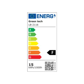 GREEN TECH LED žarnica Green Tech 15W, 3000K, E27, A60, Flux: 1500 lm, IP40, Epistar čip - LB-2116
