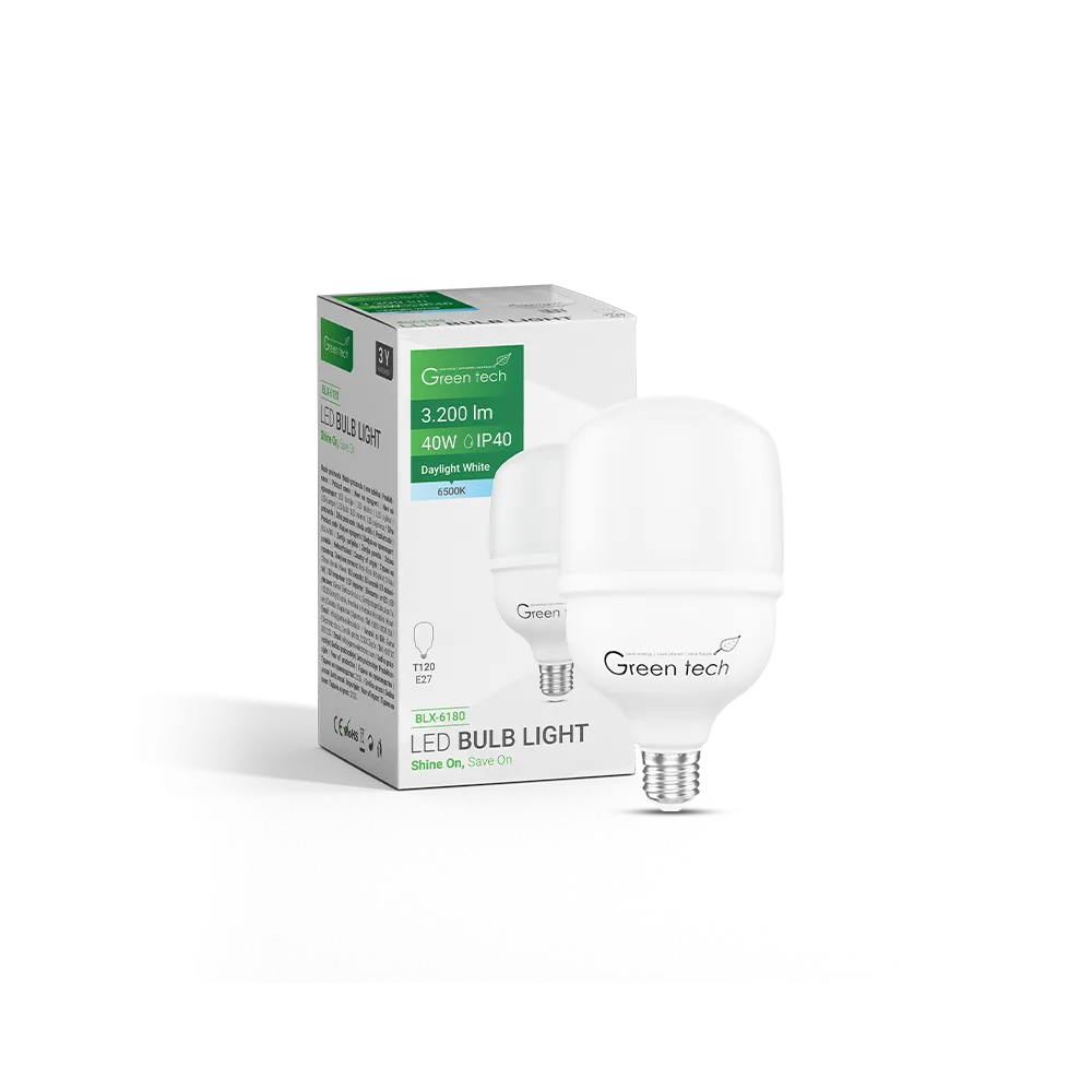 GREEN TECH LED bulb Green Tech 40W, 6500K, E27, T120, Flux: 2400 lm, IP40, Epistar chip - BLX-6180