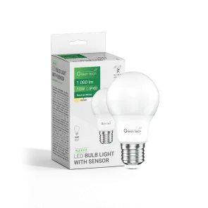 GREEN TECH LED bulb Green Tech with motion sensor and photo cell, 10W, 4000K, E27, A60 - BLX-6131