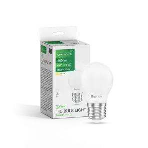 GREEN TECH LED bulb Green Tech 6W, 4000K, E27, G45, Flux: 600 lm, IP40, Epistar chip - BLX-6101