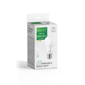 GREEN TECH LED dimmable bulb Green Tech, 12W, 4200K, E27, A65, Flux: 1140 lm, IP20 - LBD-4000
