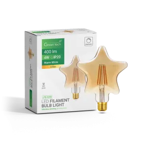 GREEN TECH LED filament bulb Green Tech 4W, 2700K, E27, AC220V, amber, dimmable - LFB-4000