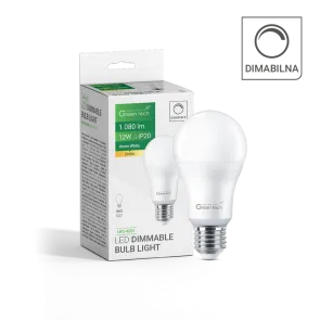 GREEN TECH LED zatemnjiva žarnica Green Tech, 12W, 3000K, E27, A65, Flux: 1140 lm, IP20 - LBD-4001