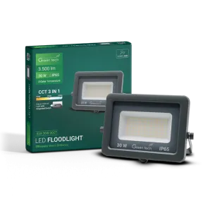 GREEN TECH LED spotlight Green Tech 30W, 3CCT, IP65, aluminum - S3X-30W-3CCT