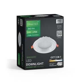 GREEN TECH LED downlight Green Tech 6W, 3 CCT, round - DW-R03-6W-3CCT