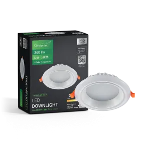 GREEN TECH LED downlight Green Tech 6W, 3 CCT, round - DW-R03-6W-3CCT