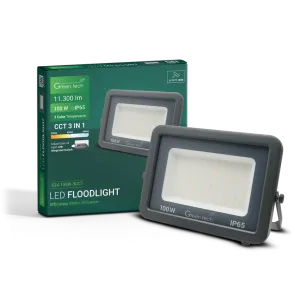 GREEN TECH LED reflektor Green Tech 100W, 3CCT, IP65, aluminij - S3X-100W-3CCT