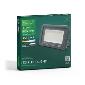 GREEN TECH LED reflektor Green Tech 100W, 3CCT, IP65, aluminij - S3X-100W-3CCT