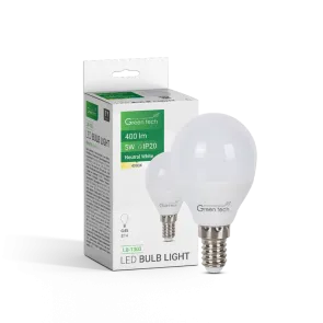 GREEN TECH LED žarnica Green Tech 5W, 4000K, E14, G45, IP20, Sanan čip - LB-1302