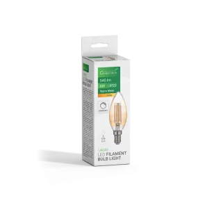 GREEN TECH LED filament bulb Green Tech 6W, 2300K, E14, AC220V, C35, amber, dimmable - LFB-5202