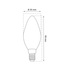 GREEN TECH LED filament bulb Green Tech 6W, 2300K, E14, AC220V, C35, amber, dimmable - LFB-5202