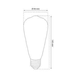 GREEN TECH LED filament žarnica Green Tech 8W, 2300K, E27, AC220V, ST64, amber, zatemnljiva - LFB-5301