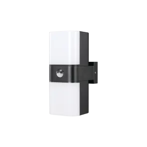 GREEN TECH LED zidna svetilka s senzorjem Green Tech 20W, 3000K, črna barva - KFS-056