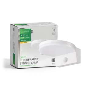 GREEN TECH LED wall lamp with sensor Green Tech 15W, 3000K, white color - KFS-071