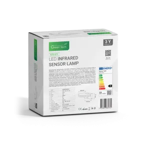 GREEN TECH LED wall lamp with sensor Green Tech 15W, 3000K, white color - KFS-071