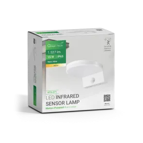 GREEN TECH LED wall lamp with sensor Green Tech 15W, 3000K, white color - KFS-071