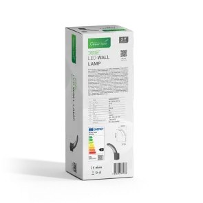 GREEN TECH LED zidna svjetilka brez senzorja Green Tech 15W, 3000K, črna barva - KFS-054