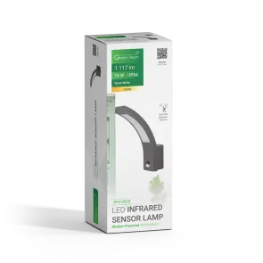 GREEN TECH LED wall lamp with sensor Green Tech 15W, 3000K, black color - KFS-053S