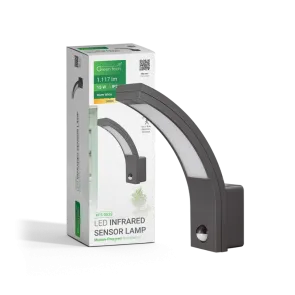 GREEN TECH LED wall lamp with sensor Green Tech 15W, 3000K, black color - KFS-053S