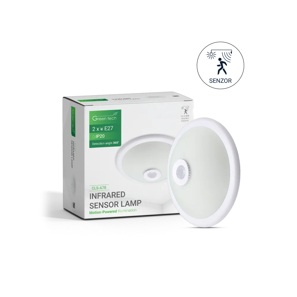 GREEN TECH Stropna svetilka s senzorjem Green Tech 2xE27 - CLS-A78