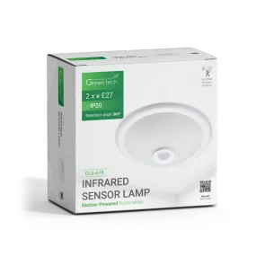 GREEN TECH Stropna svetilka s senzorjem Green Tech 2xE27 - CLS-A78