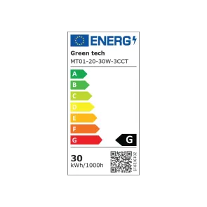 LED magnetna svetilka Green Tech 30W, 3CCT, IP20, OSRAM LED, črna barva