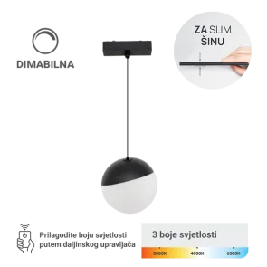 LED magnetna svetilka Green Tech, 6W, 3CCT, LED Osram, zatemnilna za ozko tirnico