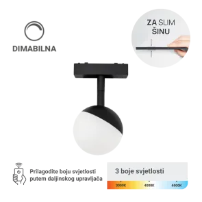 LED magnetna svetilka Green Tech, 6W, 3CCT, LED Osram, zatemnilna za ozko tirnico