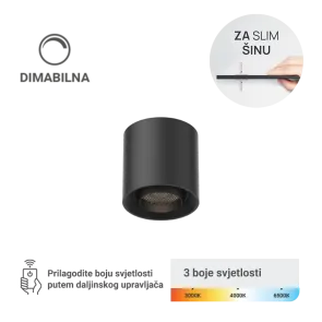 LED magnetna svetilka Green Tech, 6W, 3CCT, LED Osram, zatemnilna za ozko tirnico