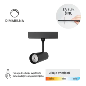 LED magnetna svetilka Green Tech, 3W, 3CCT, LED Osram, zatemnilna za slim tirnico