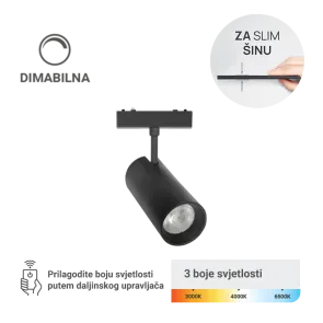 LED magnetna svetilka Green Tech, 6W, 3CCT, LED Osram, Zatemnilna za slim tirnico