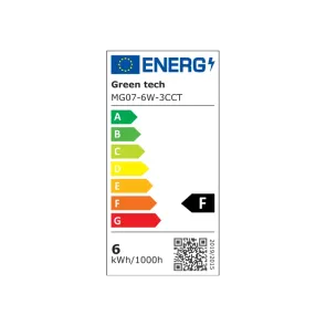 LED Magnetic Lamp Green Tech, 6W, 3CCT, LED Osram, Dimmable for Slim Track
