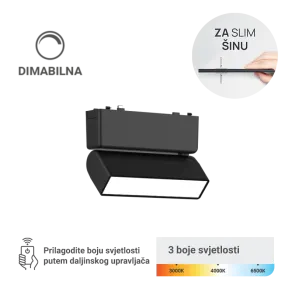 LED Magnetic Lamp Green Tech, 6W, 3CCT, LED Osram, Dimmable for Slim Track